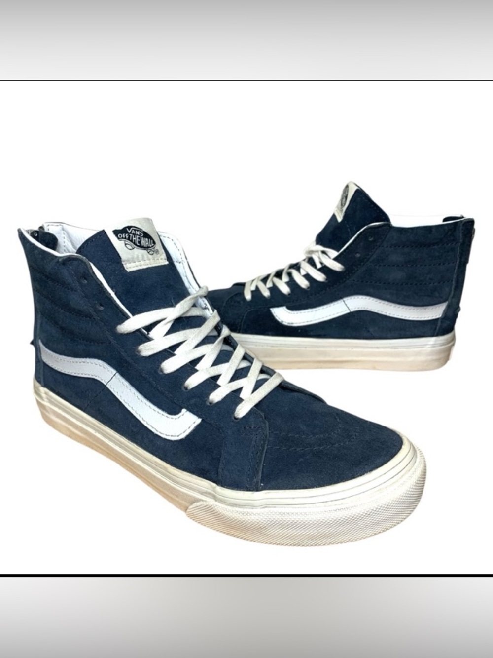 Vans SK8 Hi Suede High-Top Sneakers Blue White Sz M 6.5/W 8 Unisex Skater TC6D